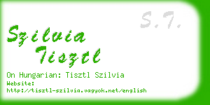 szilvia tisztl business card